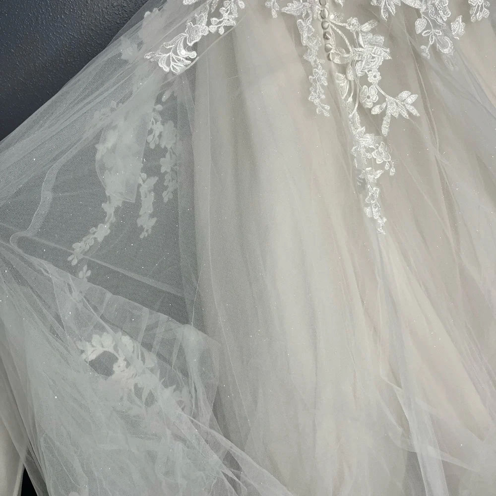 Glitter, tulle, strapless ball gown - Picture 9 of 14